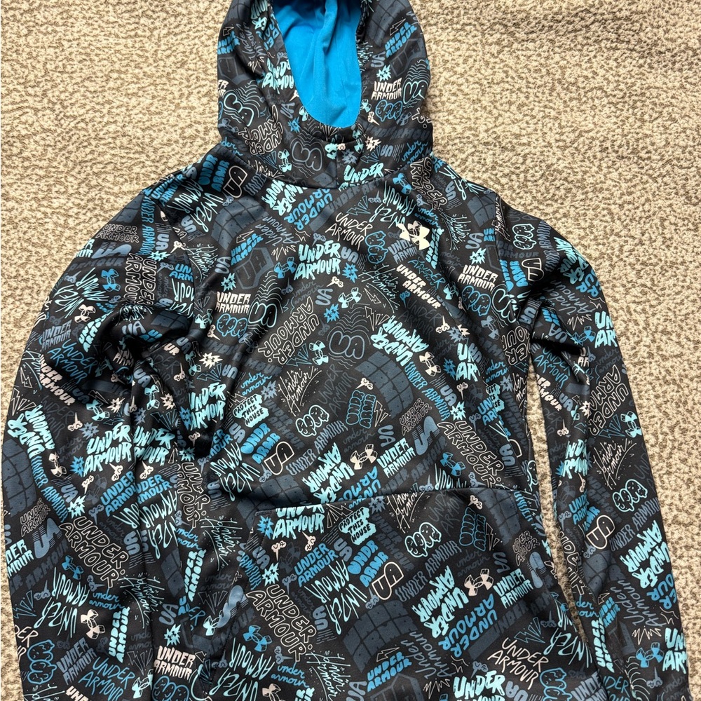 Under Armour Black and Blue Patterned Hoodie